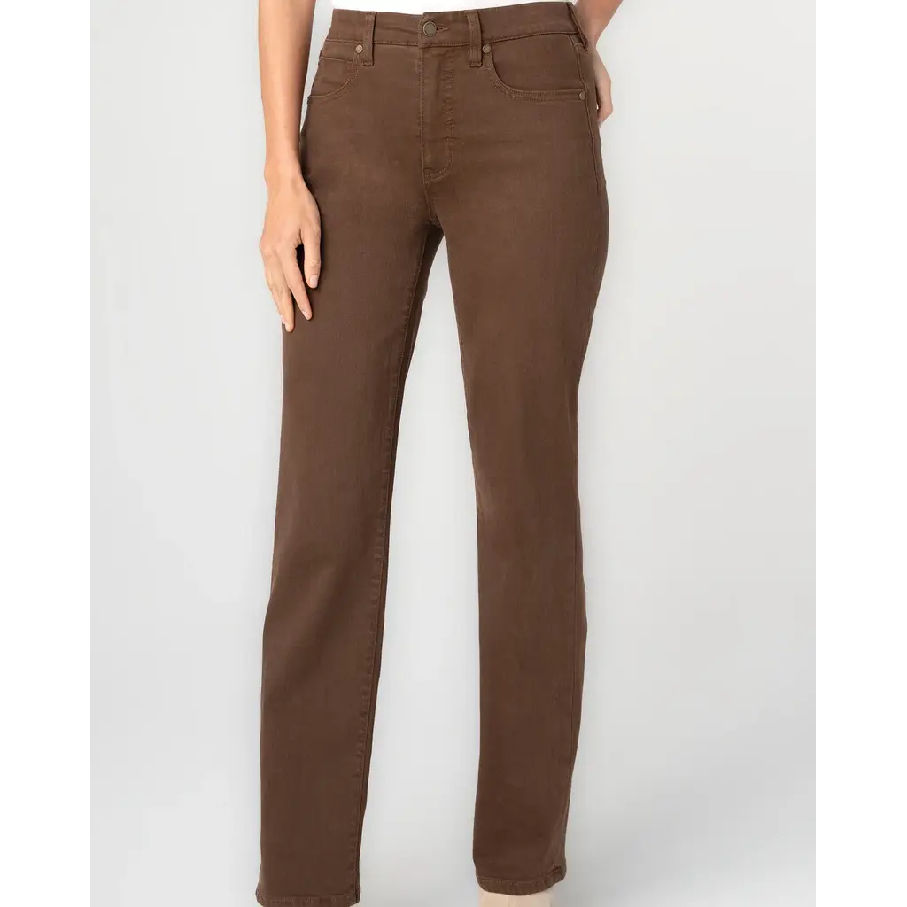 LIVERPOOL LIVERPOOL 26H LM3176WF KENNEDY COMFORT WAIST STAIGHT CAROB BROWN