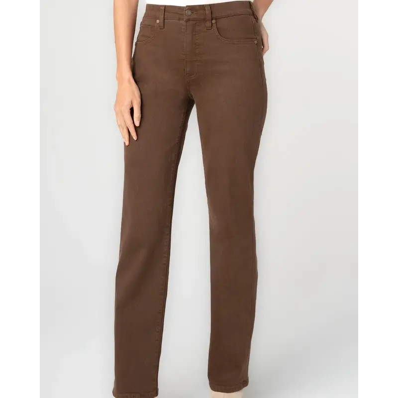 LIVERPOOL LIVERPOOL 26H LM3176WF KENNEDY COMFORT WAIST STAIGHT CAROB BROWN