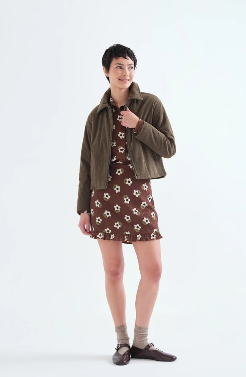 COMPANIA FANTASTICA COMPANIA FANTASTICA 26H BLOUSE EFFET FROISSE FLEURS BRUN 63C/41014