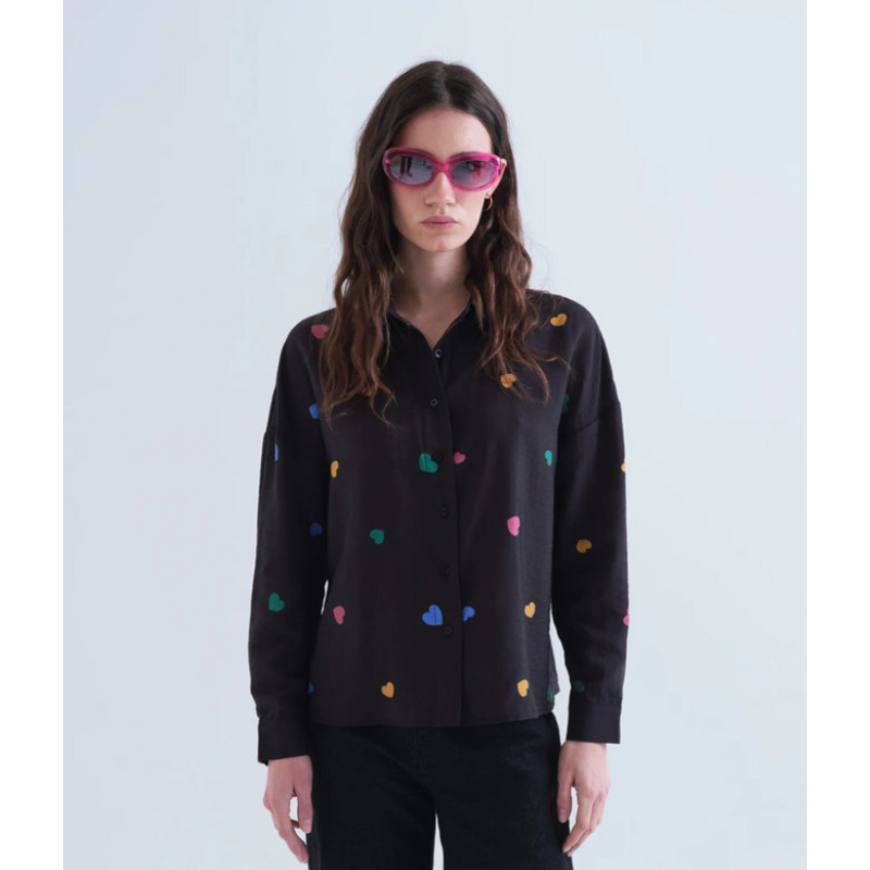COMPANIA FANTASTICA COMPANIA FANTASTICA 26H BLOUSE NOIR COEURS COLORES 63C/11106