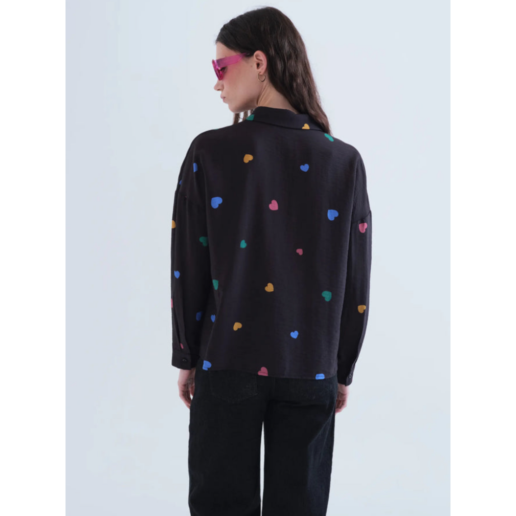 COMPANIA FANTASTICA COMPANIA FANTASTICA 26H BLOUSE NOIR COEURS COLORES 63C/11106