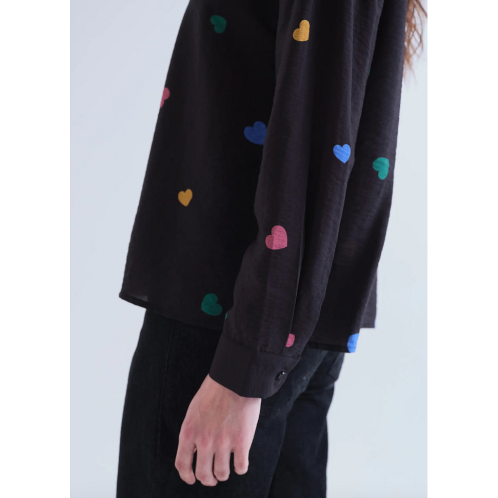 COMPANIA FANTASTICA COMPANIA FANTASTICA 26H BLOUSE NOIR COEURS COLORES 63C/11106