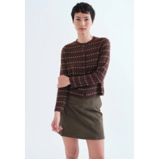 COMPANIA FANTASTICA COMPANIA FANTASTICA 26H CARDIGAN JACQUARD BRUN MINI FLEURS 63C/10219