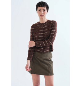COMPANIA FANTASTICA COMPANIA FANTASTICA 26H CARDIGAN JACQUARD BRUN MINI FLEURS 63C/10219