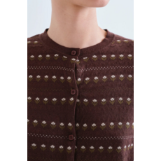 COMPANIA FANTASTICA COMPANIA FANTASTICA 26H CARDIGAN JACQUARD BRUN MINI FLEURS 63C/10219
