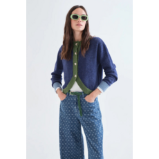 COMPANIA FANTASTICA COMPANIA FANTASTICA 26H CARDIGAN CROP MARINE/VERT 63C/10215