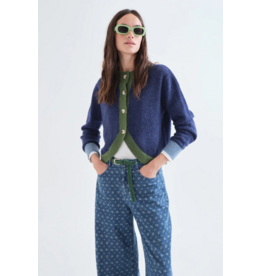 COMPANIA FANTASTICA COMPANIA FANTASTICA 26H CARDIGAN CROP MARINE/VERT 63C/10215