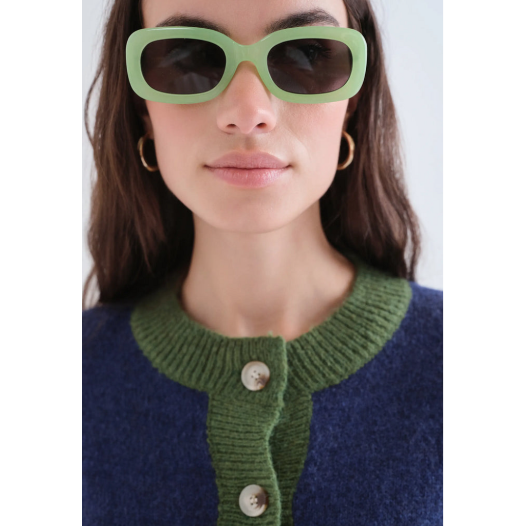 COMPANIA FANTASTICA COMPANIA FANTASTICA 26H CARDIGAN CROP MARINE/VERT 63C/10215