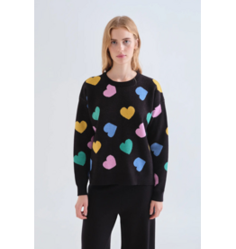 COMPANIA FANTASTICA COMPANIA FANTASTICA 26H PULL JACQUARD NOIR COEURS COLORES 63C/10205