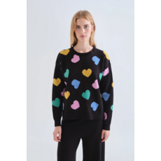 COMPANIA FANTASTICA COMPANIA FANTASTICA 26H PULL JACQUARD NOIR COEURS COLORES 63C/10205