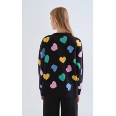 COMPANIA FANTASTICA COMPANIA FANTASTICA 26H PULL JACQUARD NOIR COEURS COLORES 63C/10205