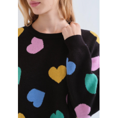COMPANIA FANTASTICA COMPANIA FANTASTICA 26H PULL JACQUARD NOIR COEURS COLORES 63C/10205