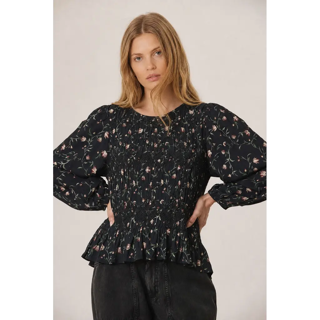 INDI AND COLD INDI AND COLD 26H BLOUSE FLEURS MARINE VI26AD102