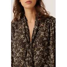 INDI AND COLD INDI AND COLD 26H BLOUSE CRAVATE MOTIFS NOIR VI26KI123