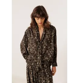 INDI AND COLD INDI AND COLD 26H BLOUSE CRAVATE MOTIFS NOIR VI26KI123