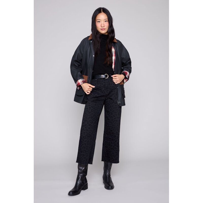 RENUAR RENUAR 26H PANTALON CROP LEOPARD NOIR R11080D/E3123