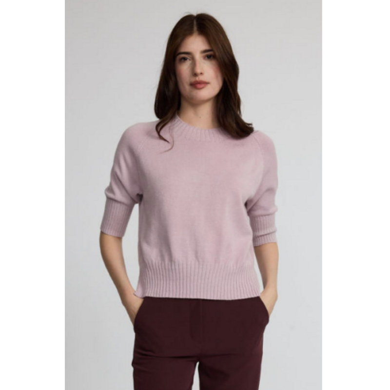 PISTACHE PISTACHE 26H SWEATER MANCHES COURTES TRICOT FIN ROSE B24255