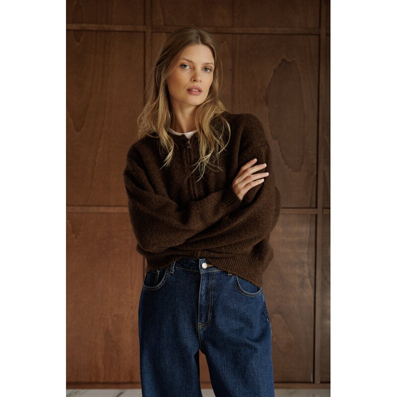 INDI AND COLD INDI AND COLD 26H CARDIGAN TRICOT CHOCOLAT VI26FG547