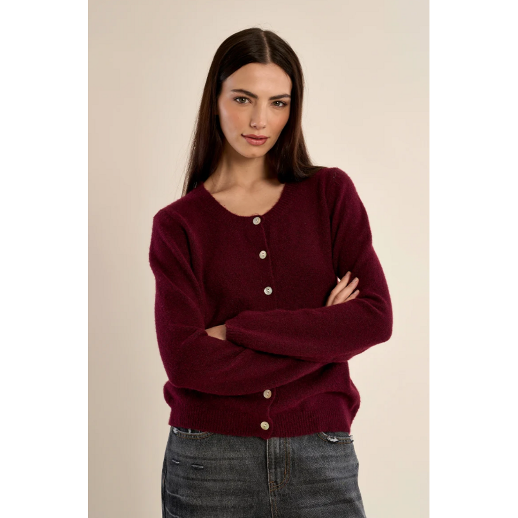 MOLLY BRACKEN MOLLY BRACKEN 26H LAS142EN CARDIGAN BORDEAUX