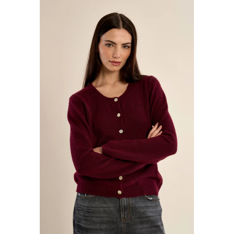 MOLLY BRACKEN MOLLY BRACKEN 26H LAS142EN CARDIGAN BORDEAUX
