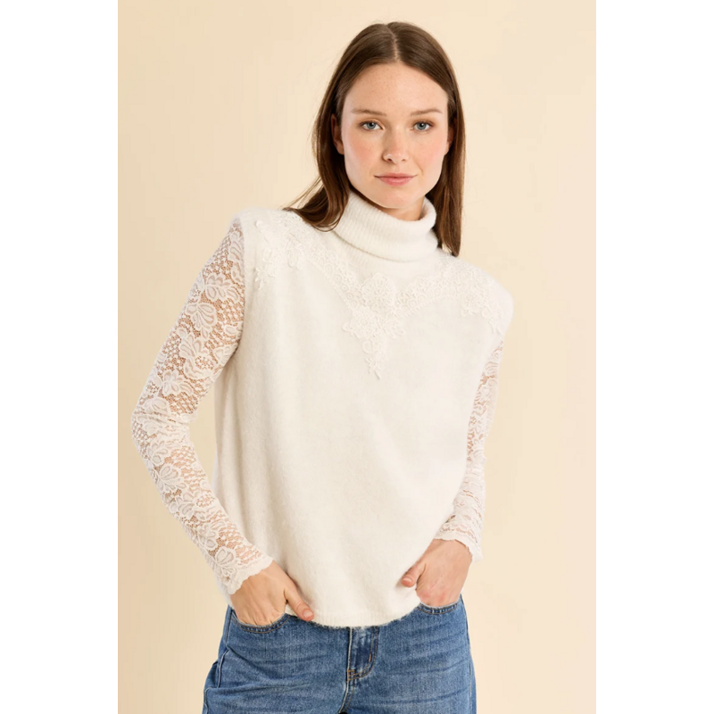 MOLLY BRACKEN MOLLY BRACKEN 26H LA2034EN HAUT SANS MANCHE ECRU