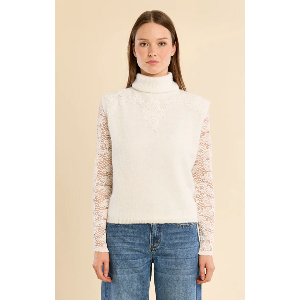 MOLLY BRACKEN MOLLY BRACKEN 26H LA2034EN HAUT SANS MANCHE ECRU