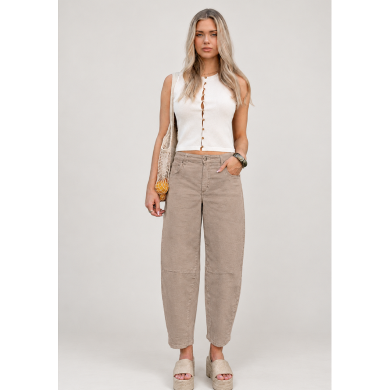 YOGA JEANS YOGA JEANS 26H MALIA 3043 RELAXED HORSESHOE CLASSIC RISE 28'' LATTE OATMEAL