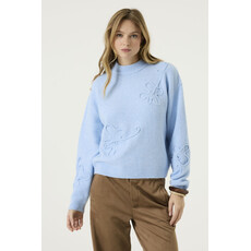 GARCIA GARCIA 26H TRICOT MANCHES LONGUES FLEURS TEXTUREES BREEZE BLUE U260044