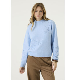 GARCIA GARCIA 26H TRICOT MANCHES LONGUES FLEURS TEXTUREES BREEZE BLUE U260044