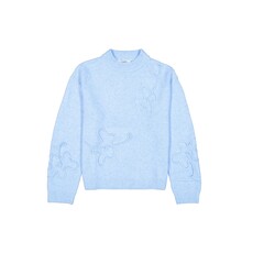 GARCIA GARCIA 26H TRICOT MANCHES LONGUES FLEURS TEXTUREES BREEZE BLUE U260044