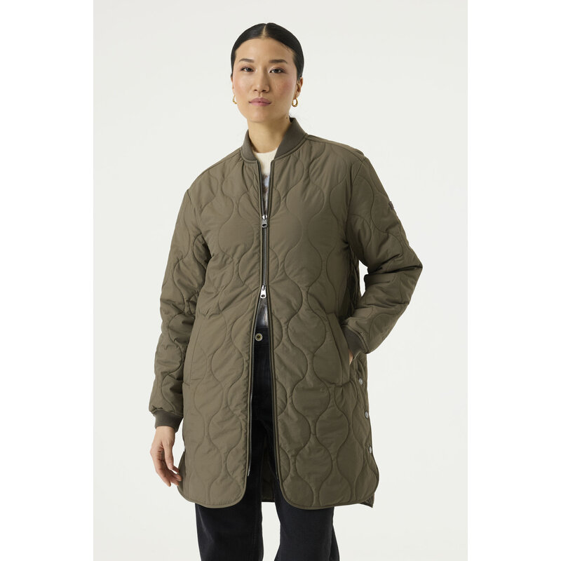 GARCIA GARCIA 26H JACKET LONG MATELASSE OLIVE GJ2600918