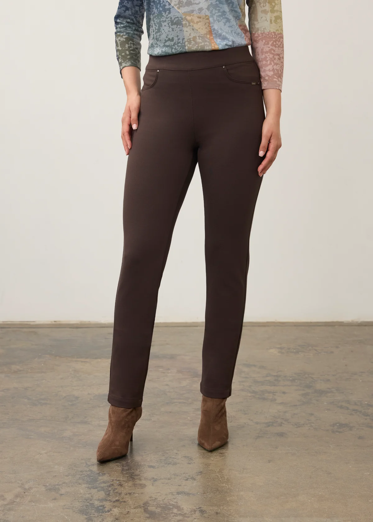 FDJ DESIGUAL 26H PANTALON PULL ON SLIM BRUN 2709396