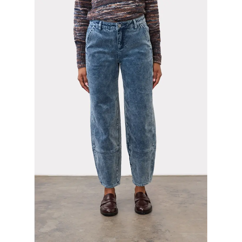 FDJ DESIGUAL 26H PANTALON CORDUROY BARREL ANKLE INDIGO SNOW 2740491