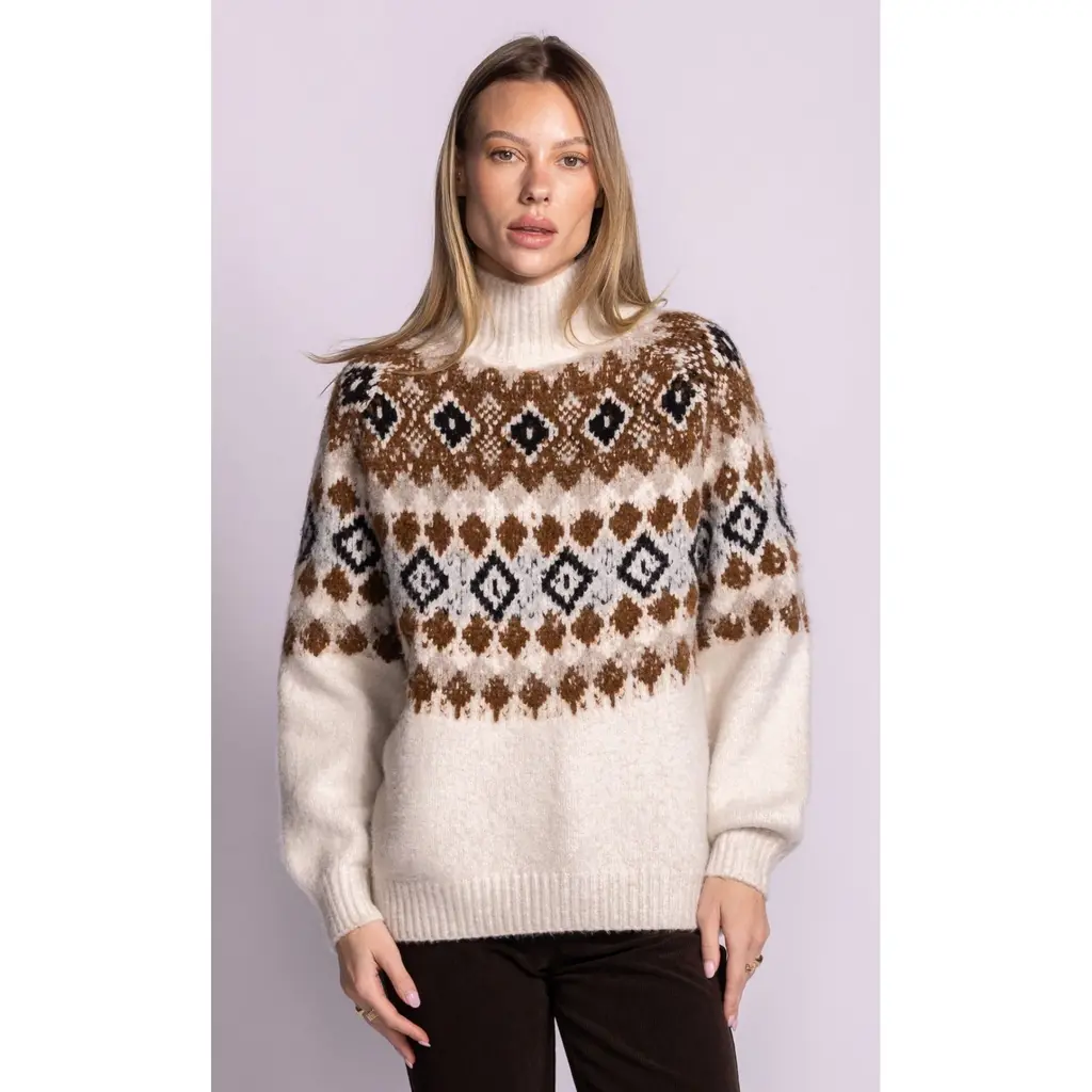 PINK MARTINI 26H SW235323B TATUM SWEATER BEIGE