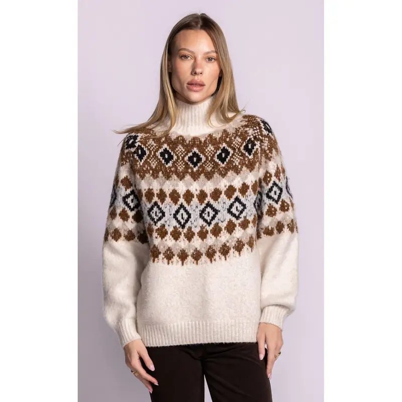 PINK MARTINI 26H SW235323B TATUM SWEATER BEIGE