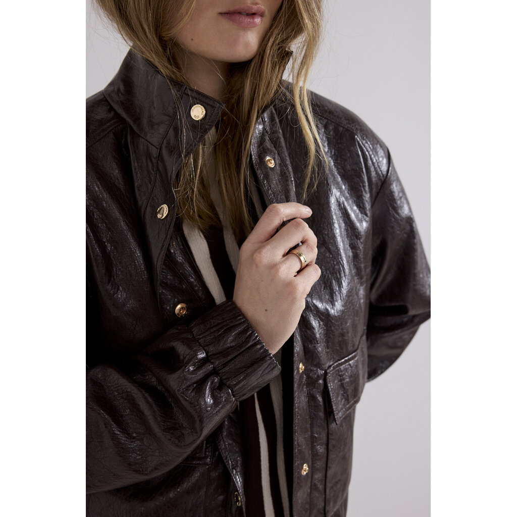 TRAMONTANA TRAMONTANA 26H C1521801 CRACKED PU JACKET CHOCOLATE