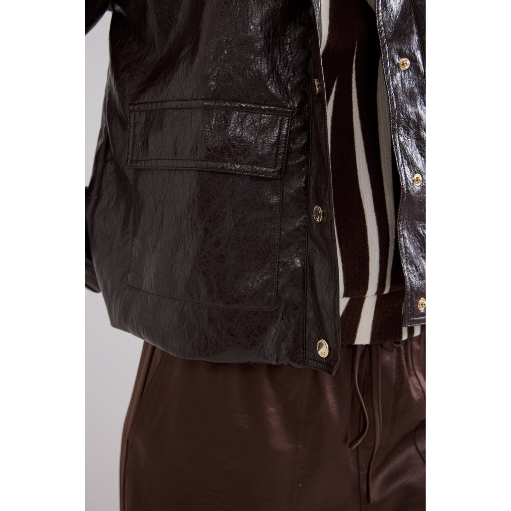 TRAMONTANA TRAMONTANA 26H C1521801 CRACKED PU JACKET CHOCOLATE
