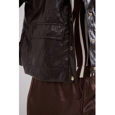 TRAMONTANA TRAMONTANA 26H C1521801 CRACKED PU JACKET CHOCOLATE