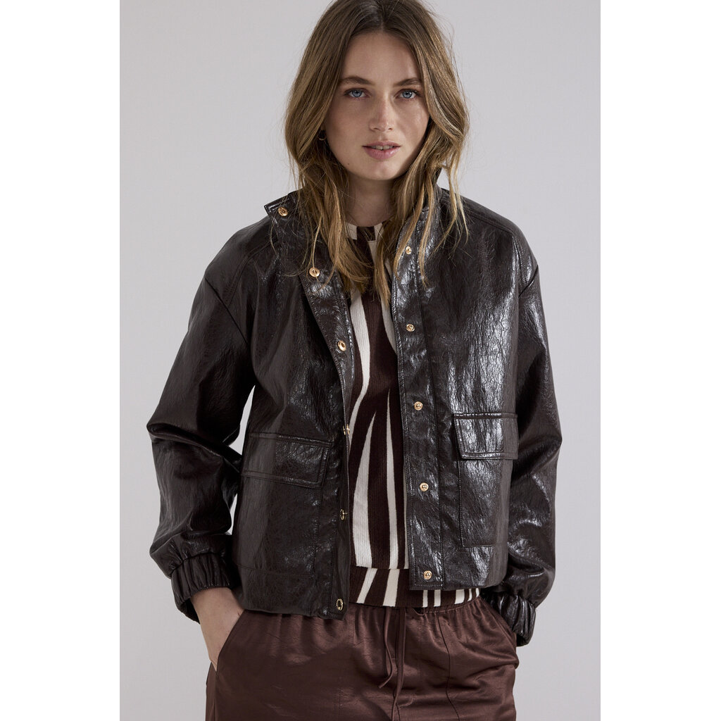TRAMONTANA TRAMONTANA 26H C1521801 CRACKED PU JACKET CHOCOLATE