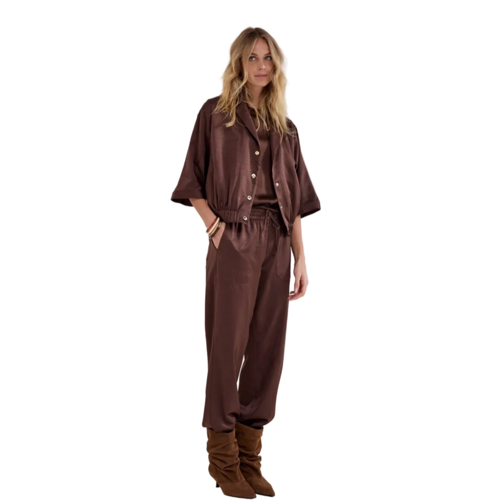 TRAMONTANA TRAMONTANA 26H C0621101 JOGGER FIT TROUSERS CHOCOLATE