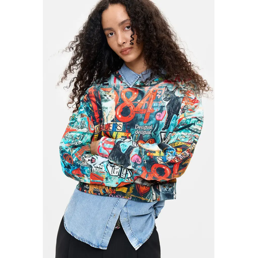 DESIGUAL DESIGUAL 26H 26WWSK07 CHANDAIL SWEAT CATS