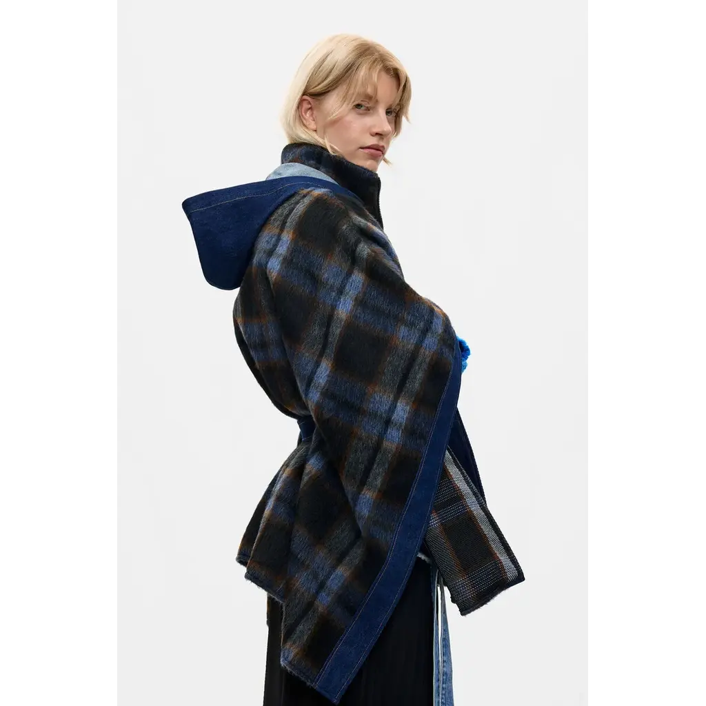 DESIGUAL DESIGUAL 26H 26WAID02 PONCHO ALDAMA BELT DENIM CHECKS