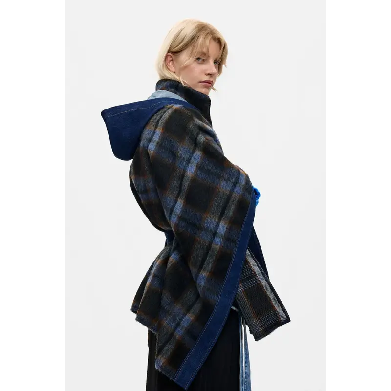 DESIGUAL DESIGUAL 26H 26WAID02 PONCHO ALDAMA BELT DENIM CHECKS