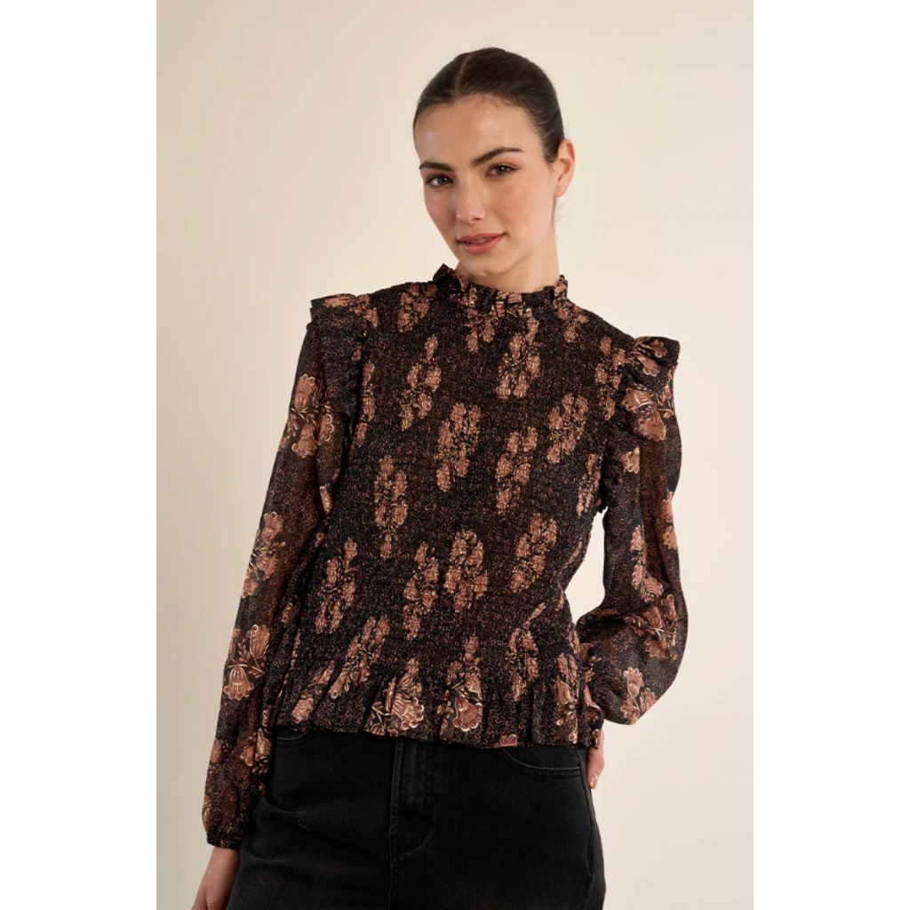 MOLLY BRACKEN MOLLY BRACKEN 26H T1861EN BLOUSE CHOCOLATE APOLINE