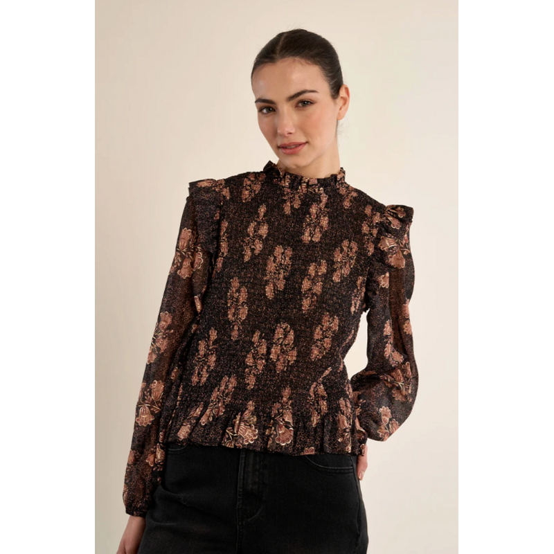 MOLLY BRACKEN MOLLY BRACKEN 26H T1861EN BLOUSE CHOCOLATE APOLINE