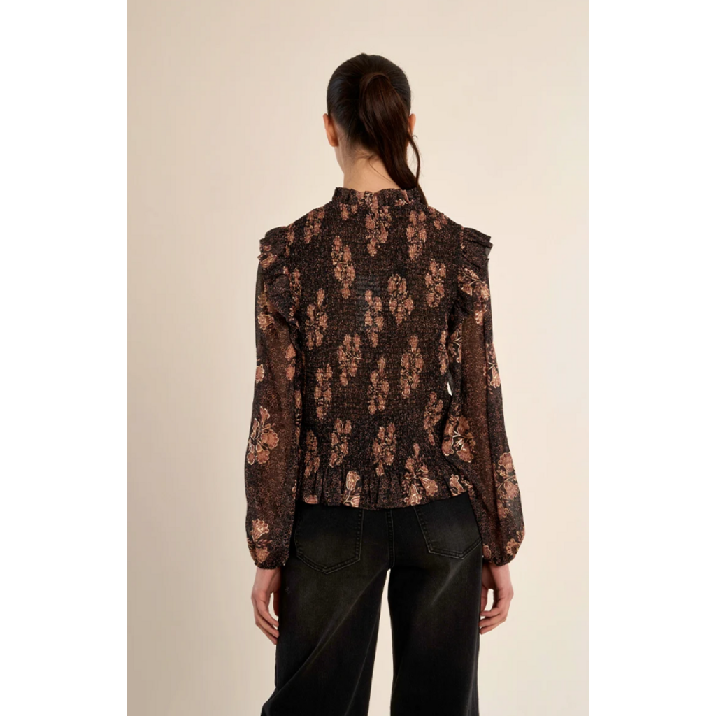 MOLLY BRACKEN MOLLY BRACKEN 26H T1861EN BLOUSE CHOCOLATE APOLINE