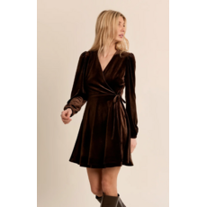 MOLLY BRACKEN MOLLY BRACKEN 26H T2079 ROBE VELOUR CHOCOLAT