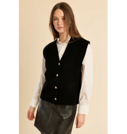 MOLLY BRACKEN MOLLY BRACKEN 26H T2104EN VESTE NOIR BOUTONS FLEUR DORE