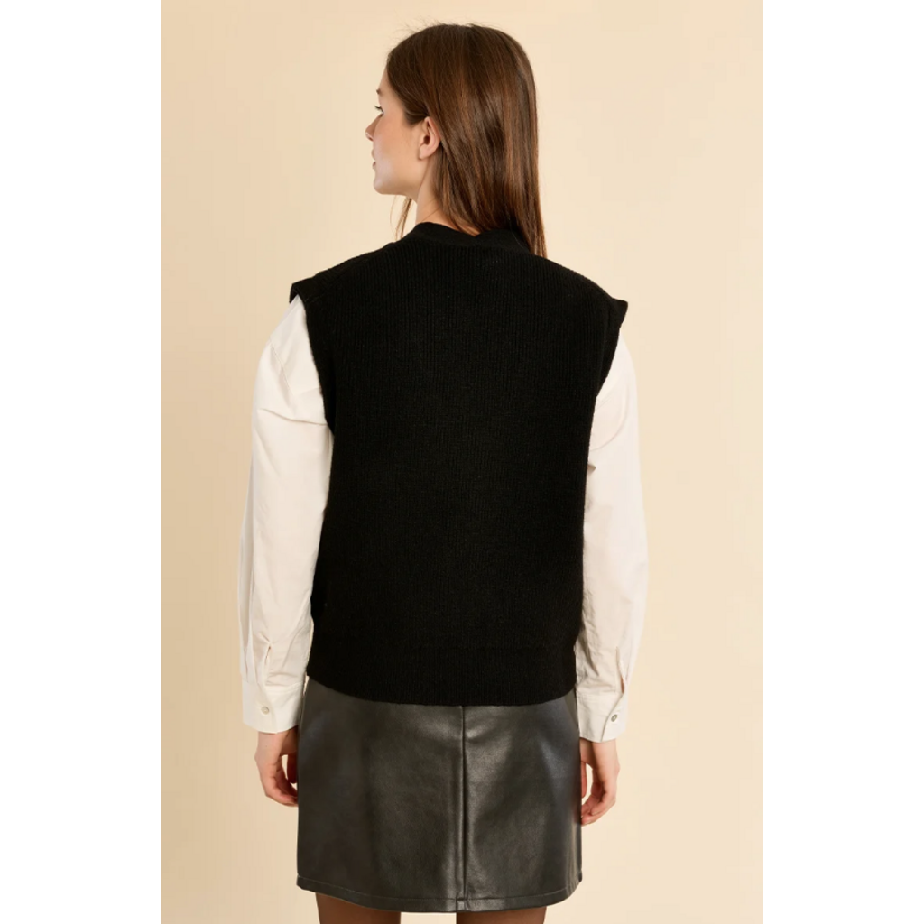 MOLLY BRACKEN MOLLY BRACKEN 26H T2104EN VESTE NOIR BOUTONS FLEUR DORE