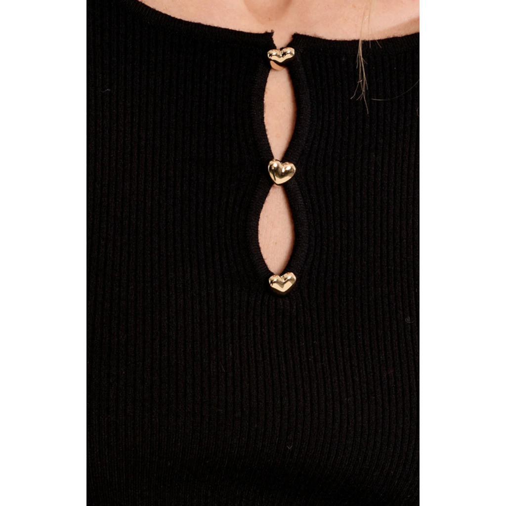 MOLLY BRACKEN MOLLY BRACKEN 26H T2321EN HAUT BOUTON COEUR DORE NOIR